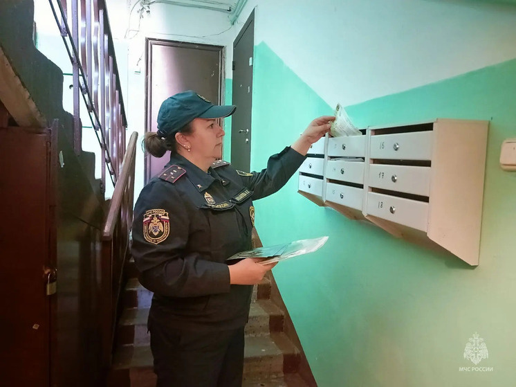     Сотрудники МЧС встретились с местными жителями. Фото: пресс-служба МЧС Ленобласти.