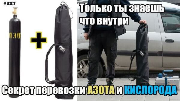 Обложка "Как пронести баллон с азотом мимо охраны? Чехлы для баллонов 5 и 10 литров без лишних вопросов!"