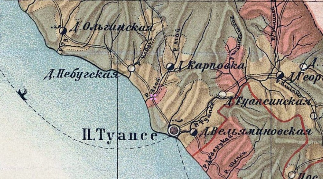 Карта Черноморской губернии 1898 года.