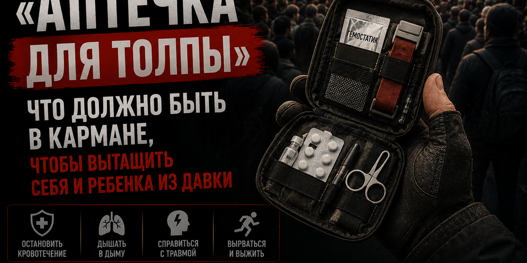 «Аптечка для толпы»: что должно быть в кармане, чтобы вытащить себя и ребенка из давки