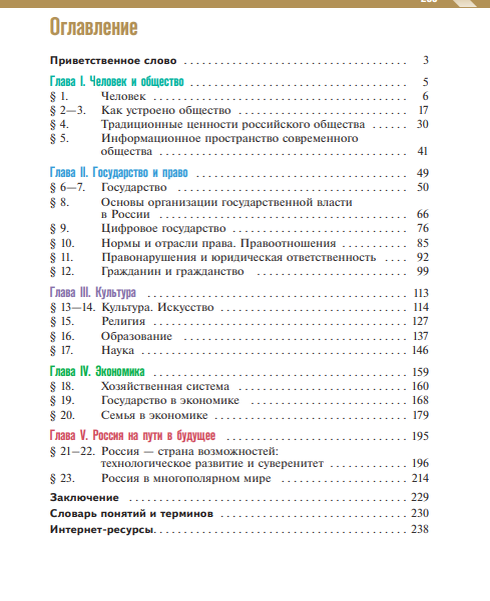 Оглавление учебника
