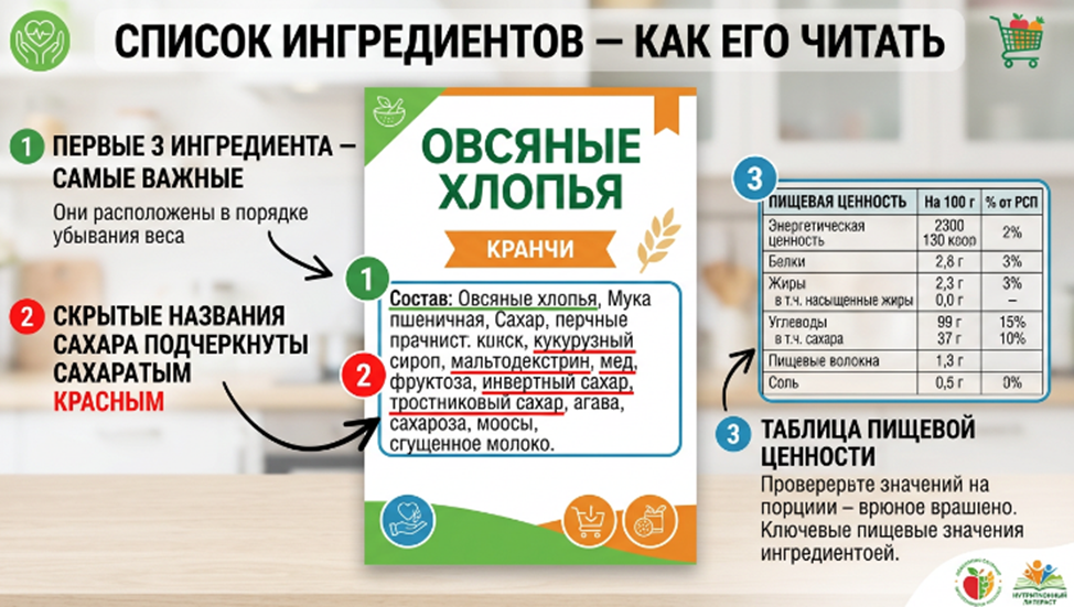 Ингредиенты перечислены по убыванию массы. Чем выше — тем больше
