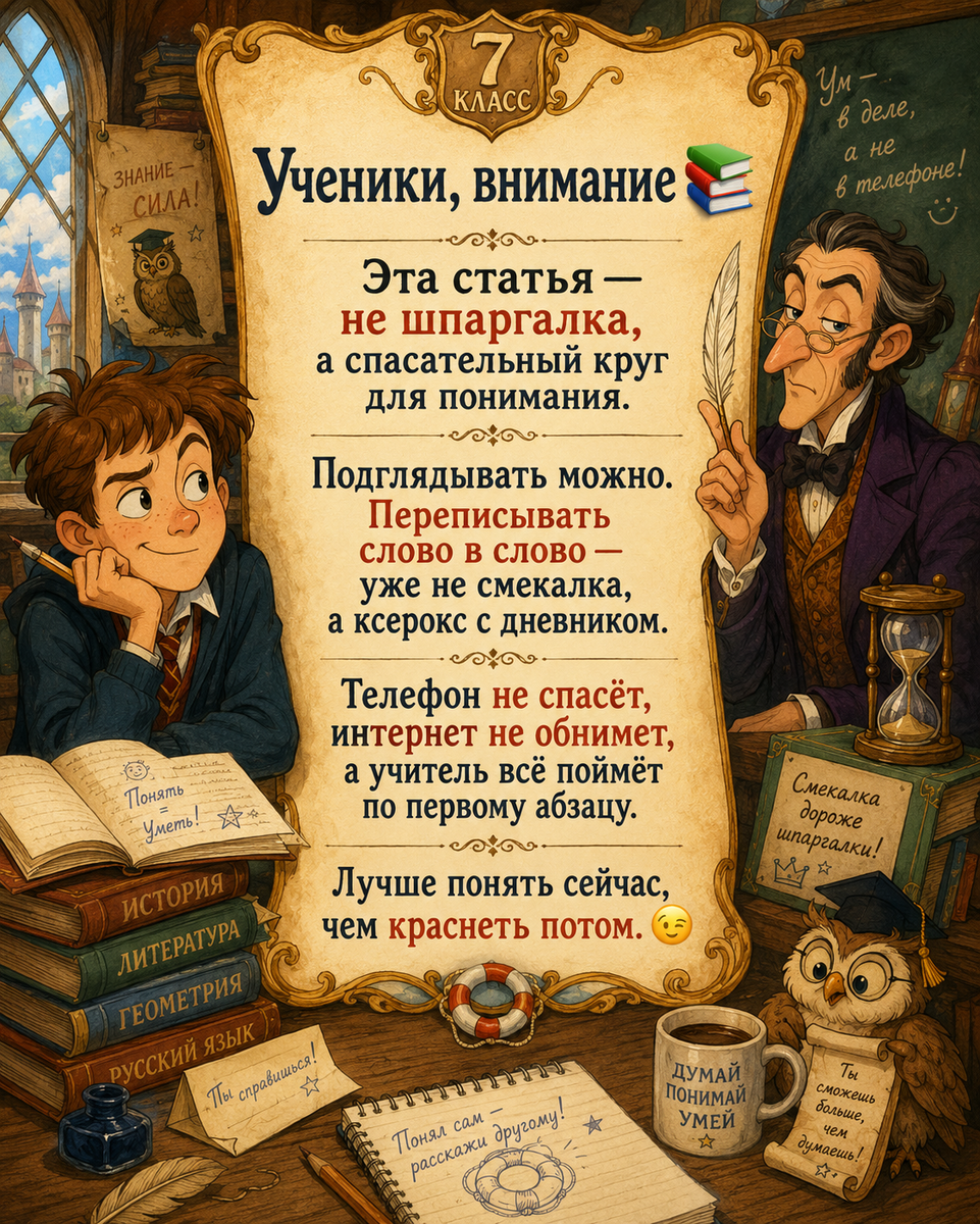 Ученикам.