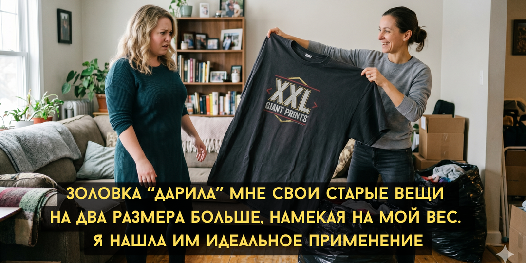 Золовка "дарила" мне свои старые вещи на два размера больше, намекая на мой вес. Я нашла им идеальное применение