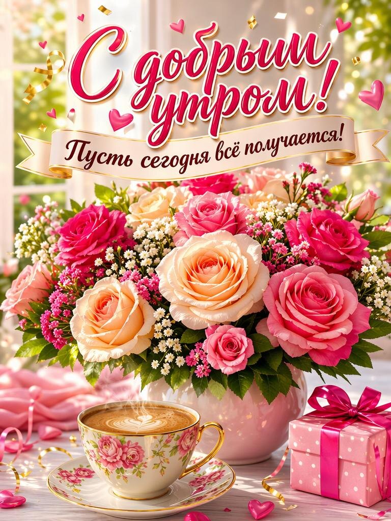 Доброе утро картинка с цветами