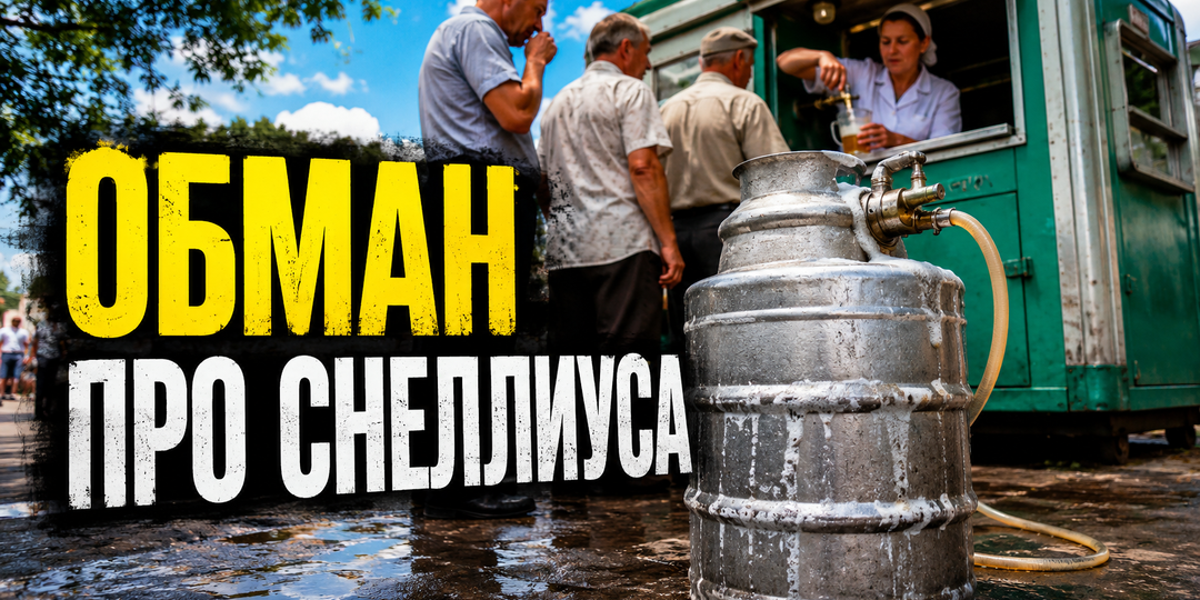 Закон Снеллиуса в советской пивной бочке: красивая байка, которую ломает одна деталь