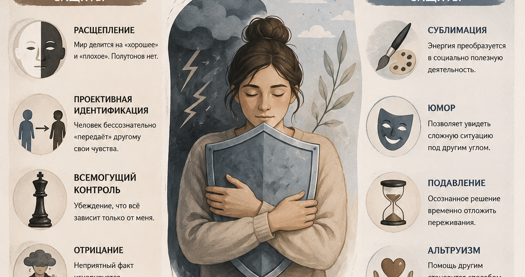 ЗАЩИТНЫЕ МЕХАНИЗМЫ ПСИХИКИ: от примитивных до зрелых