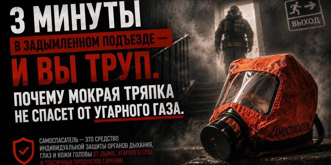 3 минуты в задымленном подъезде — и вы труп. Почему мокрая тряпка не спасет от угарного газа