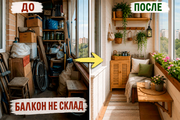 Балкон не склад – как перестать выносить туда всё, что жалко выбросить?