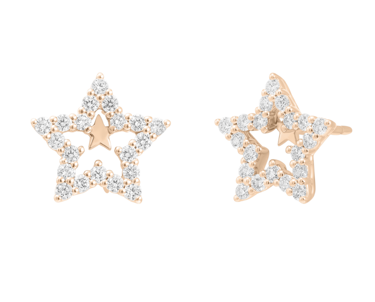 Серьги Mercury Symbols из розового золота с бриллиантами