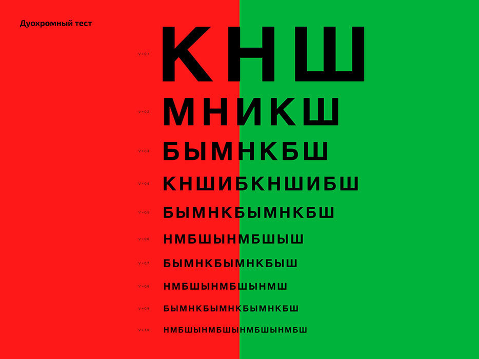 Дуохромный тест для глаз.