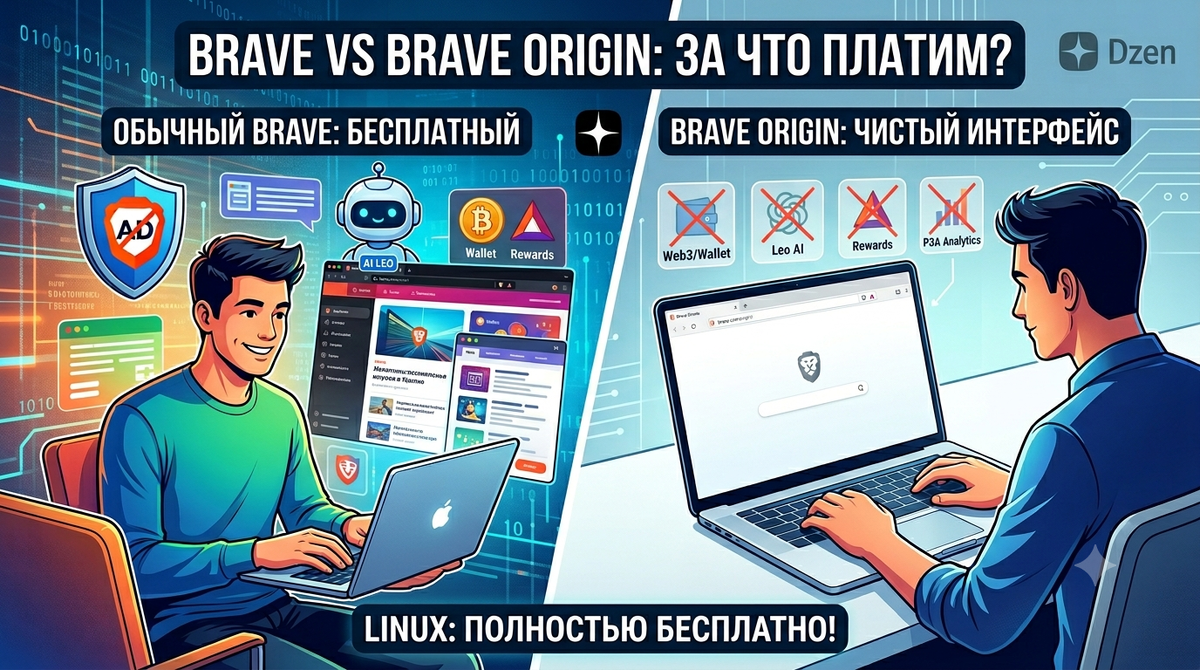 Brave Origin: зачем разработчики просят 60 долларов за то, что раньше было бесплатным / Дзен.Уловка-32