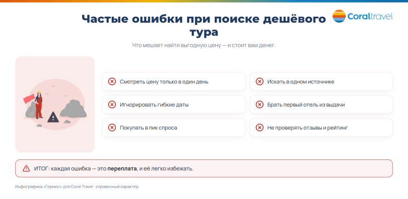 Частые ошибки при поиске дешёвого тура