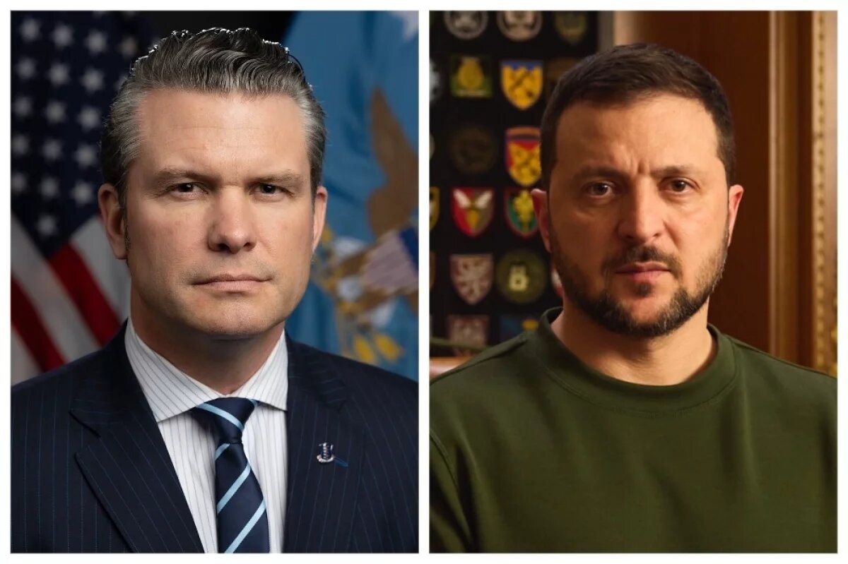    Пит Хегсет и Владимир Зеленский.