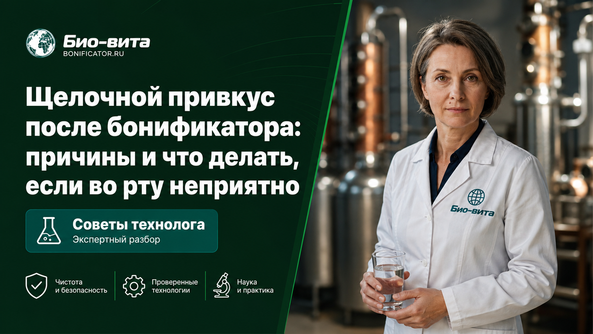 Щелочной привкус во рту после использования бонификатора, причины