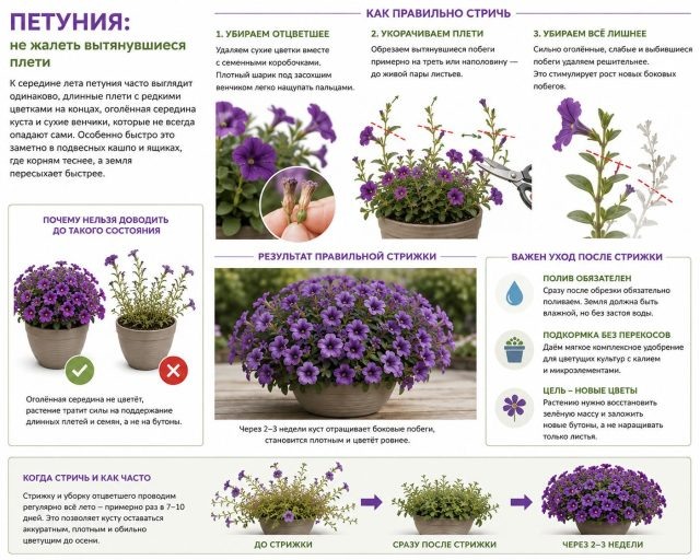 Схема обрезки петуний  📷
