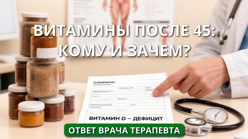 Правда ли, что после 45 нужно пить витамины всем подряд? Разбор врача