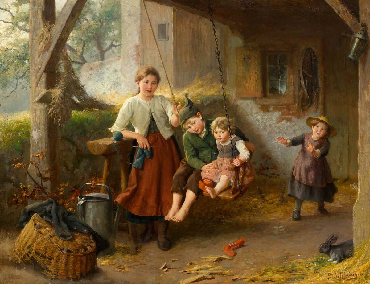     Феликс Шлезингер. Дети на качелях. 1870   
undefined