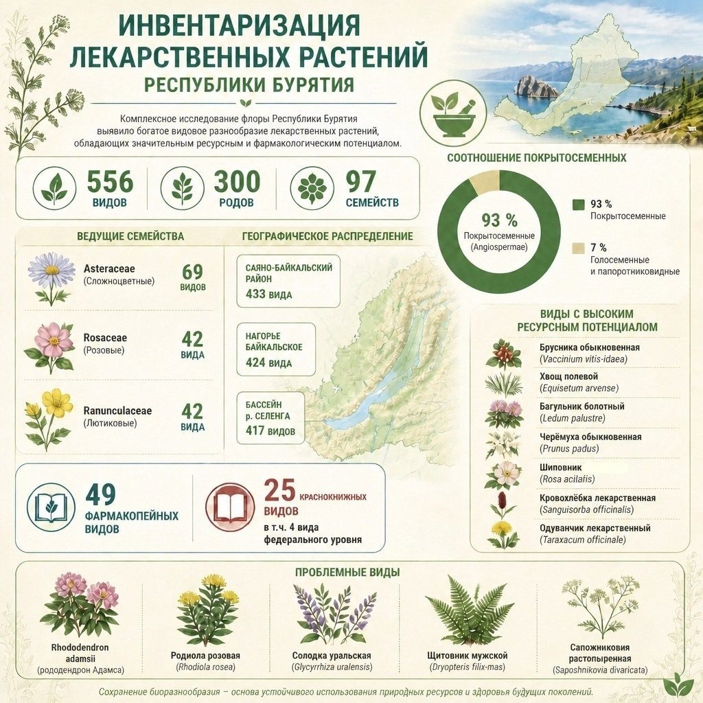    Каталог лекарственной флоры Бурятии — инфографика исследования