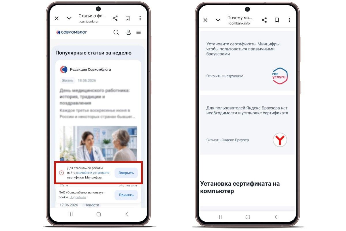 Если нажать на уведомление, откроется небольшой комментарий и ссылки на доверенные ресурсы. Источник: journal.sovcombank.ru📷
