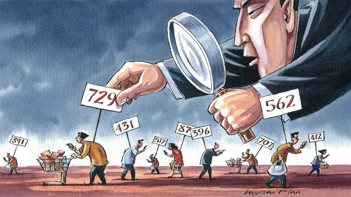Карикатура о социальном рейтинге. Картинка найдена в сети.
