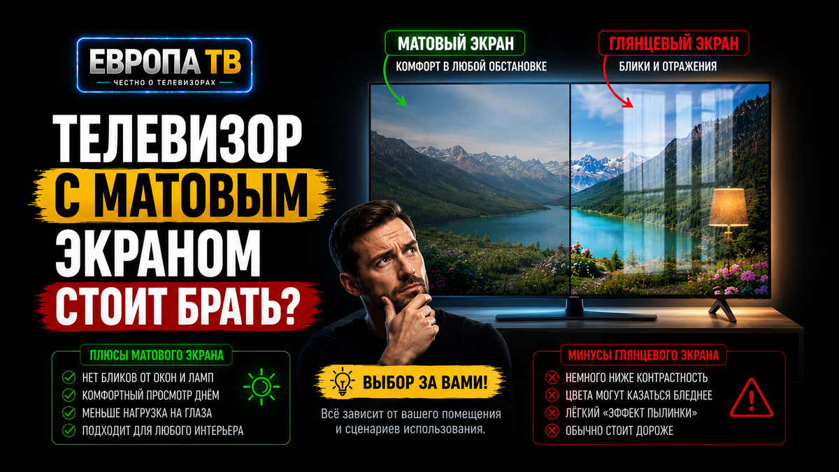 Сравнение телевизоров: матовый vs глянец