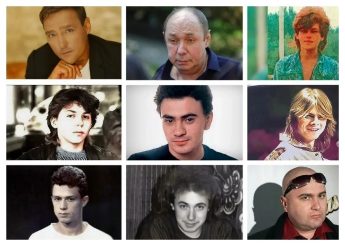 Участники группы "Ласковый май" - Юра Шатунов, Сергей Кузнецов, Игорь Игошин, Михаил Сухомлинов, Юрий Барабаш, Арвид Юргайтис, Юрий Гуров, Вячеслав Пономарев, Алексей Бурда