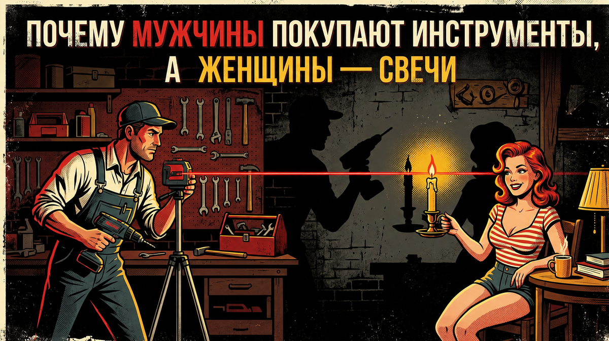 Мужчины покупают инструменты, а женщины — свечи