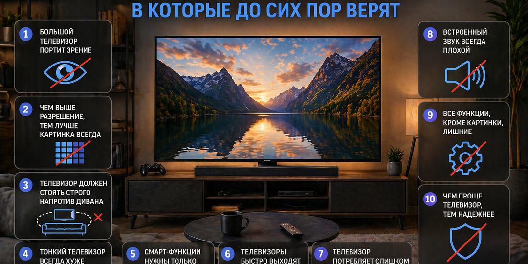 Мифы о телевизорах, в которые до сих пор верят