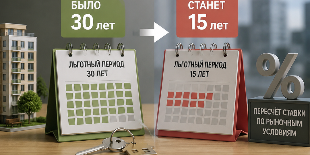Срок семейной ипотеки сократят в два раза — с 1 июля льготный период уменьшат с 30 до 15 лет. После ставку пересчитают по рыночным условиям