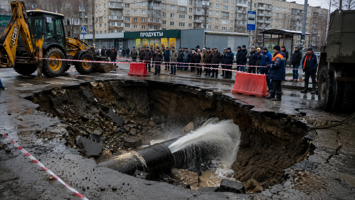 Прорыв на улице города
