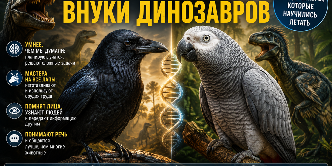 ПОПУГАЙ И ВОРОНА: ВНУКИ ДИНОЗАВРОВ