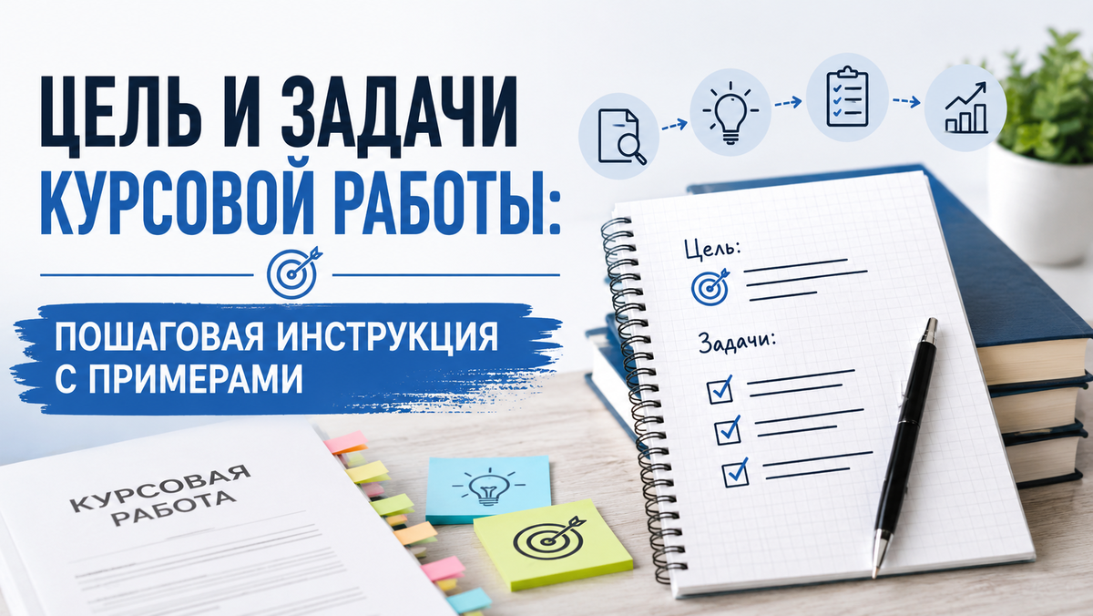 Когда преподаватель проверяет курсовую, он первым делом смотрит на цель и задачи. Если они сформулированы неверно, работу могут вернуть, даже не дочитав до конца.