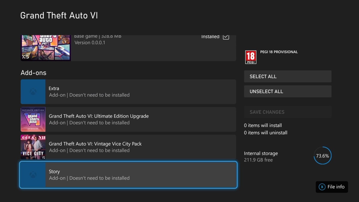 Структура файлов GTA 6 на Xbox Series X|S