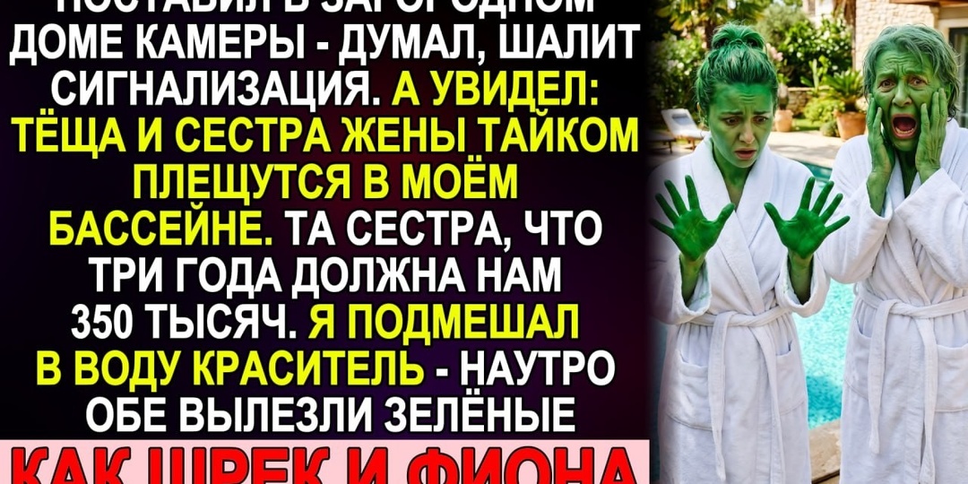 Поставил камеры в загородном доме, а увидел тёщу и сестру жены в своём бассейне. Они ещё и должны нам 350 тысяч