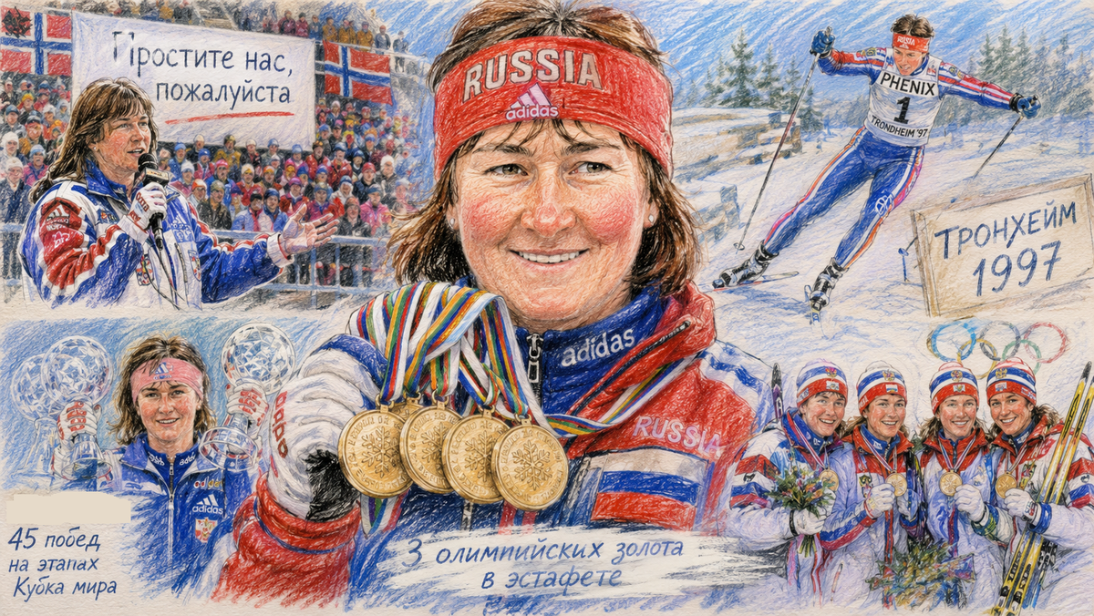 Иллюстрация. Елена Вяльбе - путь легенды лыжных гонок от Магадана до мировых побед.