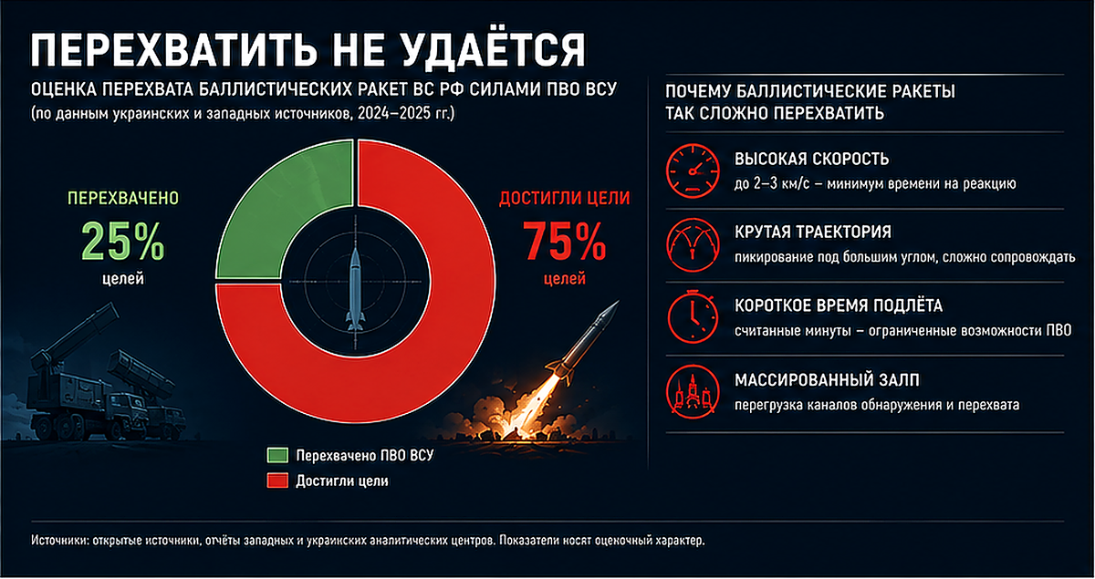 Инфографика о результатах перехвата российских ракет украинскими ПВО