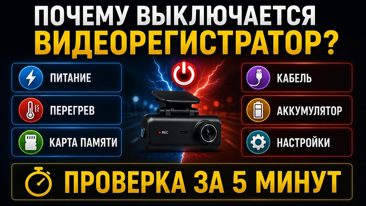 Почему видеорегистратор выключается сам по себе