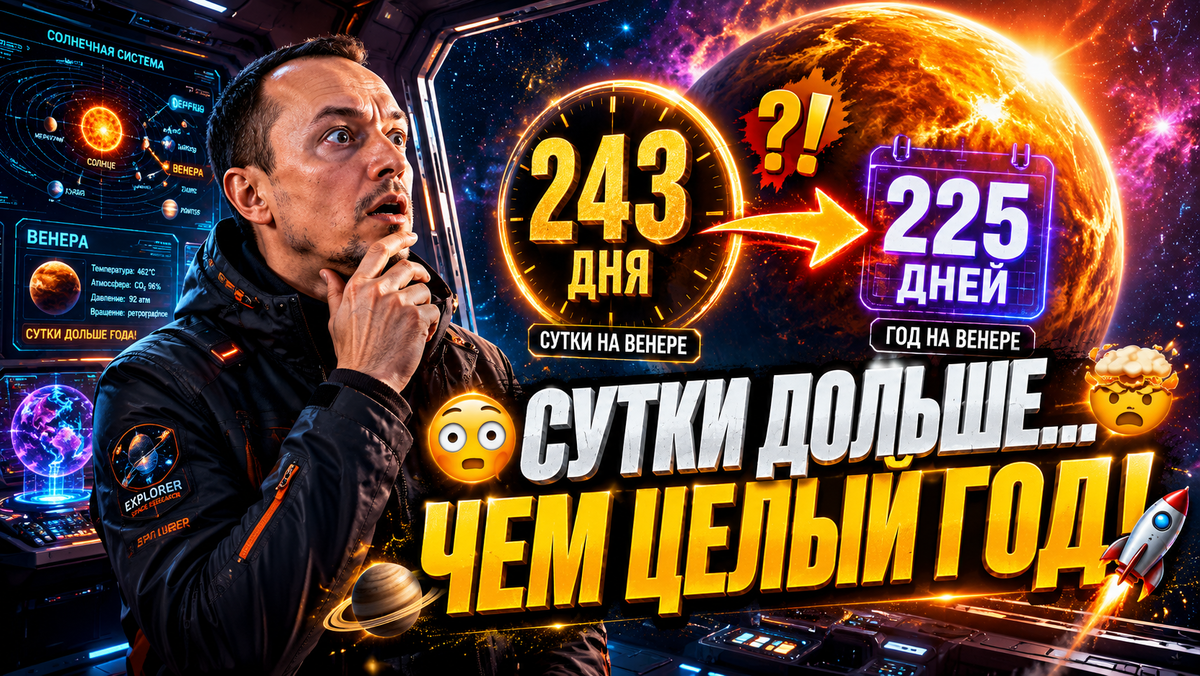 😳 Учёные до сих пор не могут объяснить этот факт о Венере: сутки там длиннее года