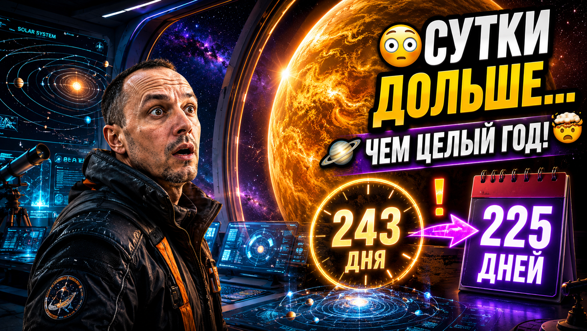 😳 Учёные до сих пор не могут объяснить этот факт о Венере: сутки там длиннее года