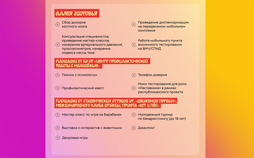    Программа Дня молодежи