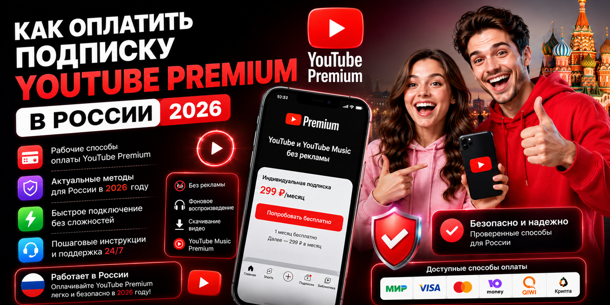 Как оплатить Ютуб Премиум в России 2026