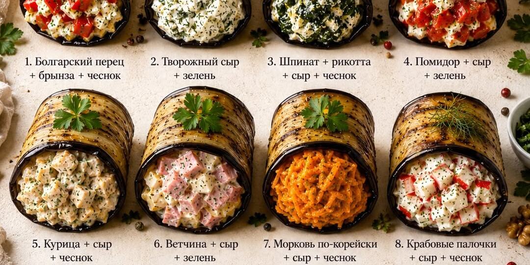 🍆 Когда не знаешь, какую закуску приготовить на праздник: большая шпаргалка по баклажанным рулетикам