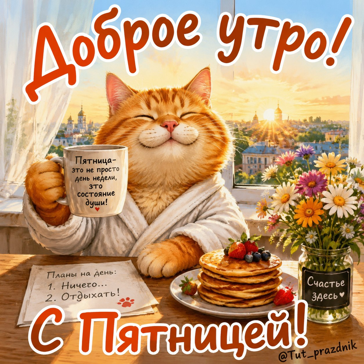 Открытка Доброе утро! С Пятницей!