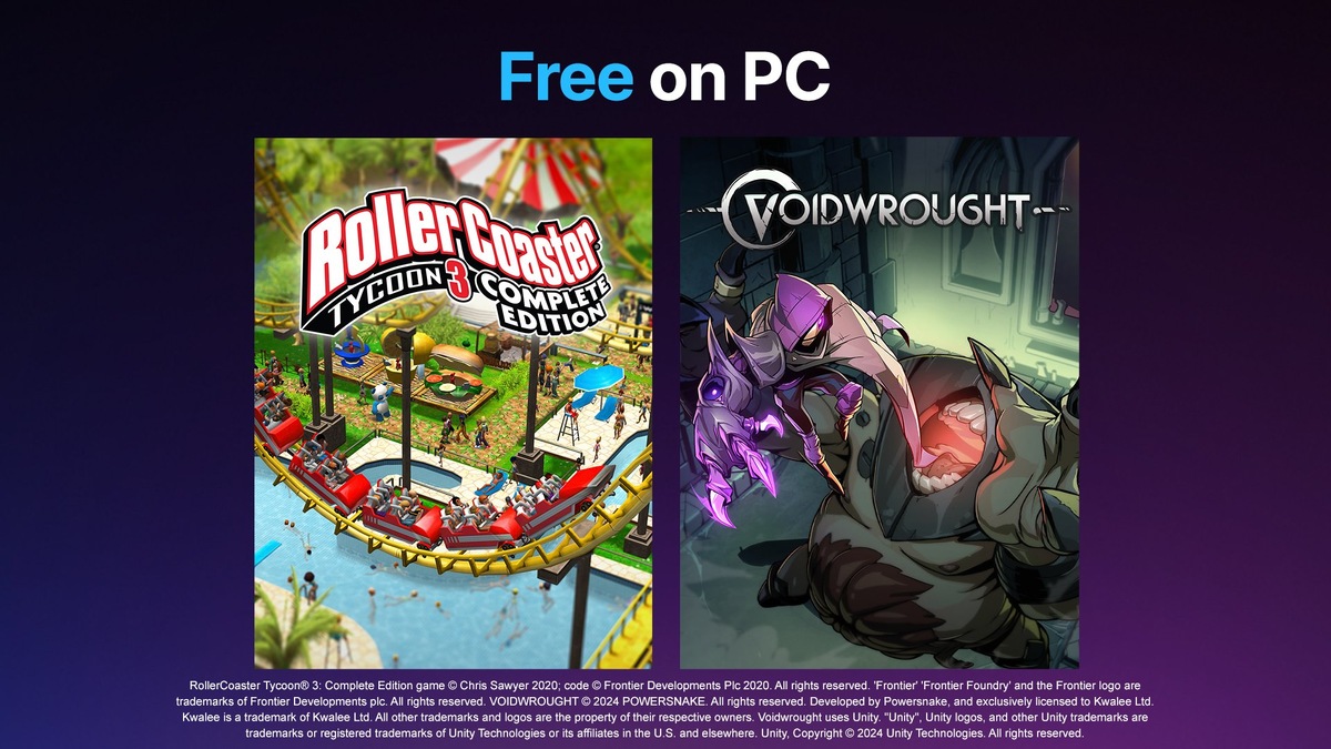 В Epic Games Store до 2 июля можно получить бесплатно игры RollerCoaster Tycoon 3 Complete Edition и Voidwrought!