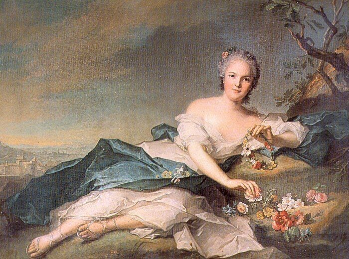 Жан-Марк Наттье «Портрет Луизы-Генриетты Бурбонской», 1742 годы. Холст, масло. Музей Конде, замок Шантийи, Франция. Фото картины взято из открытого источника.