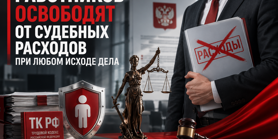 РАБОТНИКОВ ОСВОБОДЯТ ОТ СУДЕБНЫХ РАСХОДОВ ПРИ ЛЮБОМ ИСХОДЕ ДЕЛА