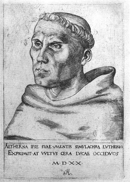 Мартин Лютер монах. Лукас Кранах Старший 1520
