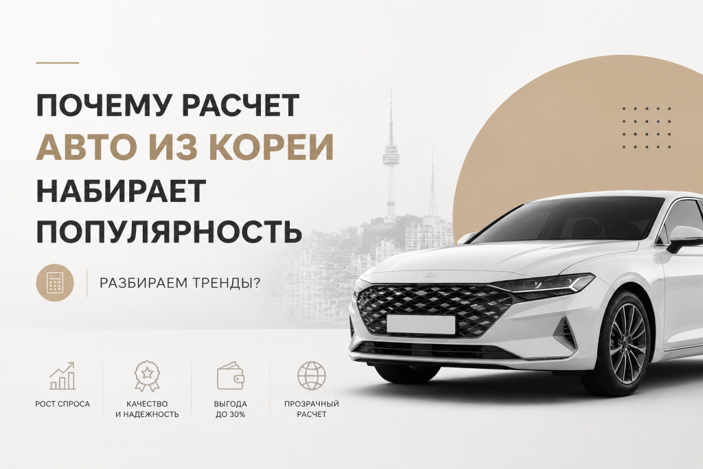    Почему расчет авто из Кореи набирает популярность, разбираем тренды?