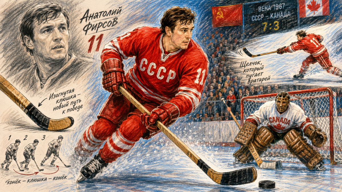 Иллюстрация. Анатолий Фирсов — новатор советского хоккея, изменивший игру.
